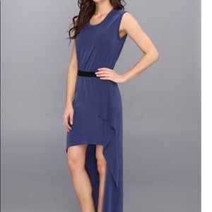 BCBGMAXAZRIA Navy Asymmetric Maxi dress